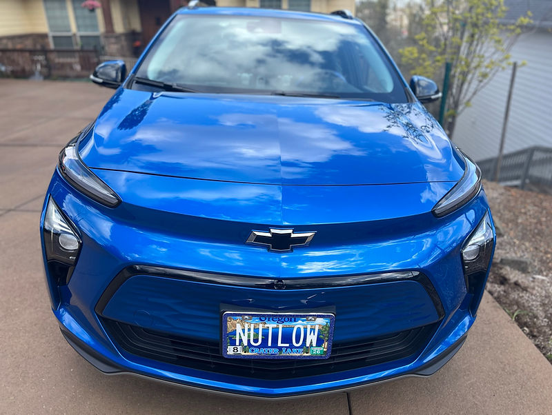 Blue Chevy Bolt rental in Salem, Oregon
