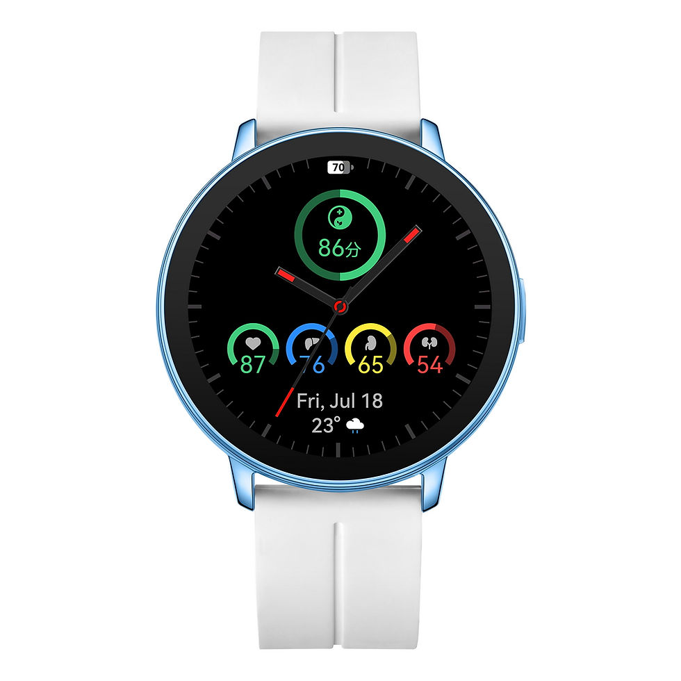 縮圖：WATCH2CARE TCM 智能手錶 中醫數位脈診 日常健康管理專家 冰藍 矽膠錶帶