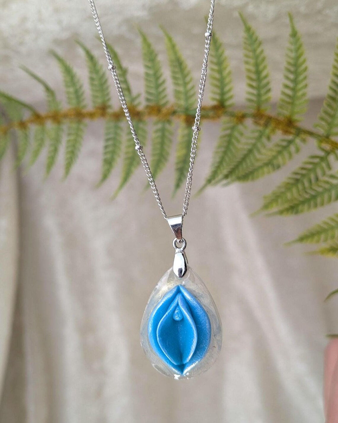 Blue Drop Vulva Necklace