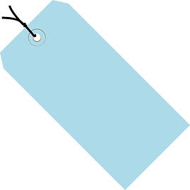 Pre-Strung Light Blue Shipping Tags