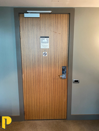 60 min, Veneered fire door to hotel room - Paraparaumu Doors & Joinery - Kapiti, Wellington