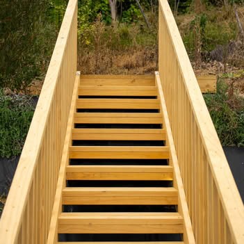 Custom exterior timber stairs - Paraparaumu Doors & Joinery