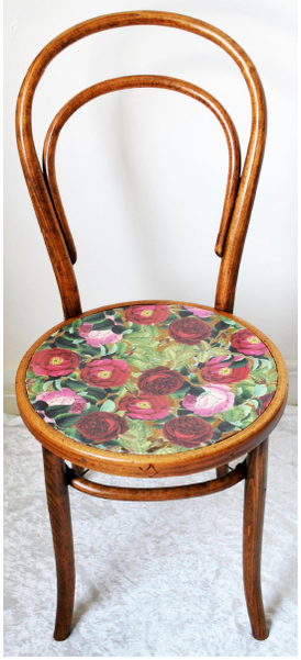 Decoupage 1920s roses chair $100, Sold - Louise Craig