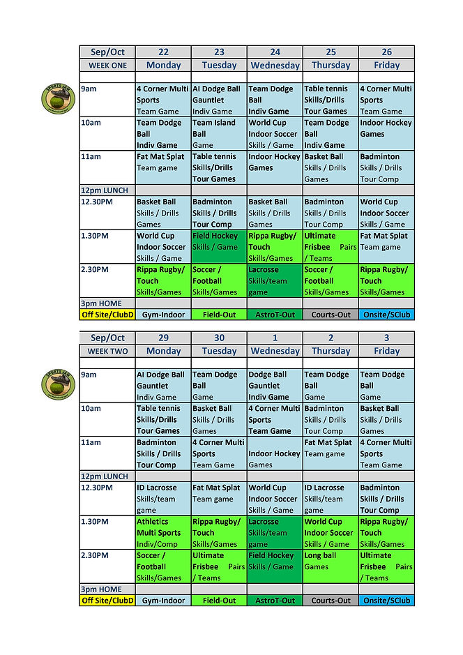 Schedule - Term 3