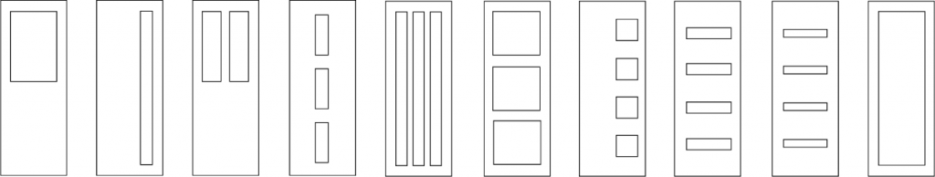 Srandard glass door vision panel options - Paraparaumu Doors & Joinery - Kapiti Coast, Wel