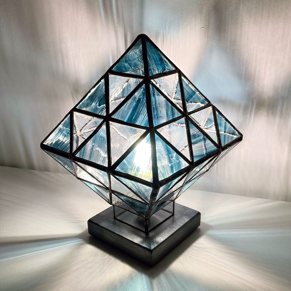 Miniature : Lampe Pyramide Bleu-Blanc