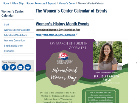 Women's History Month at Ship