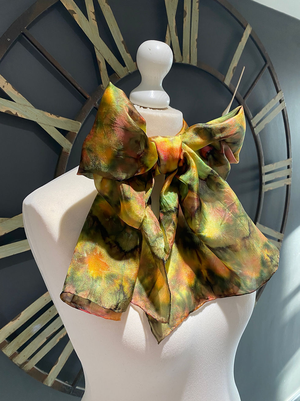 Thumbnail: Woodland Flora ~ Hand Painted Pure Silk Scarf ~ One Of A Kind