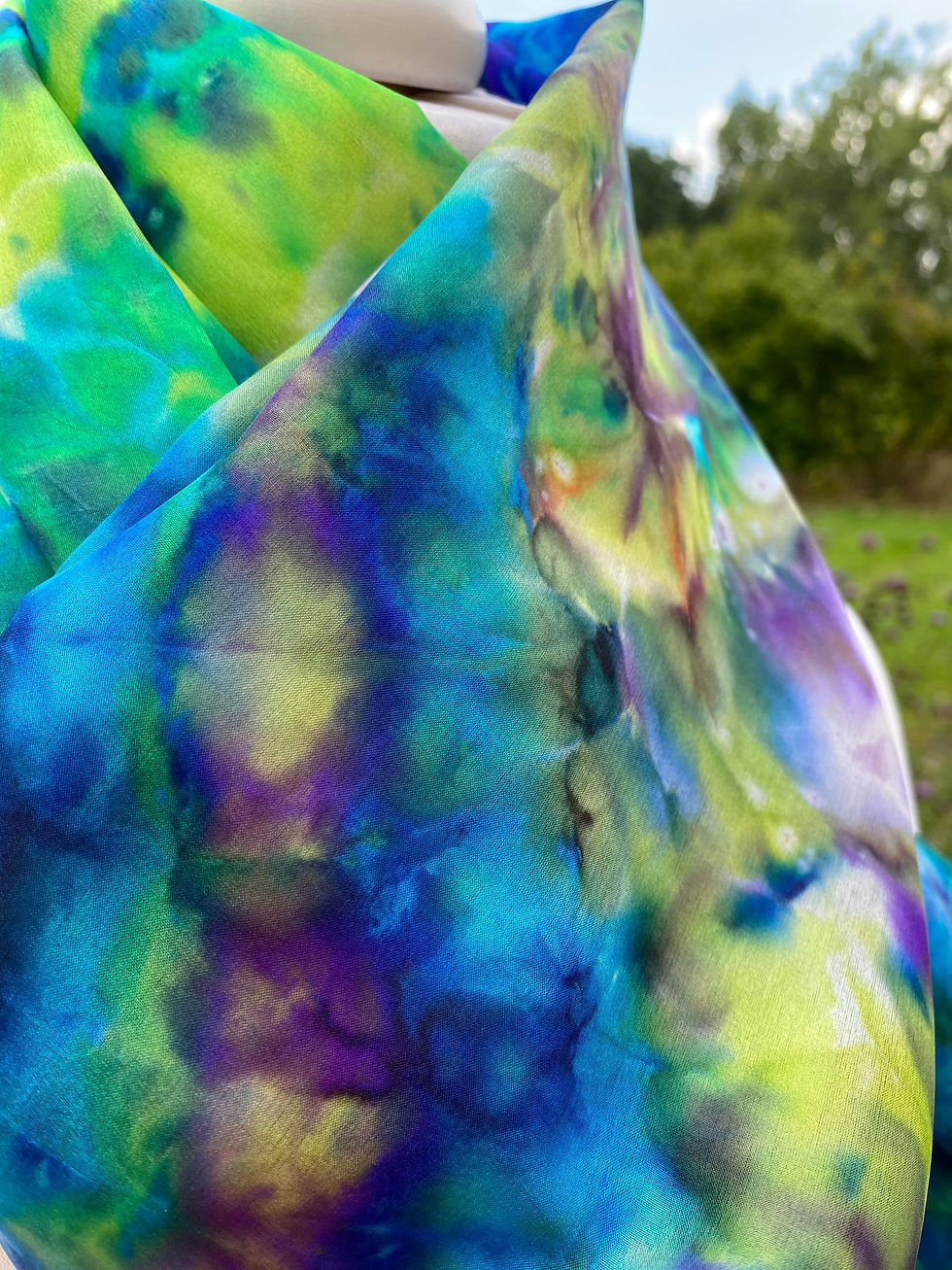 Thumbnail: Magnificent Muscari Hand Painted Pure Silk Scarf ~ One Of A Kind