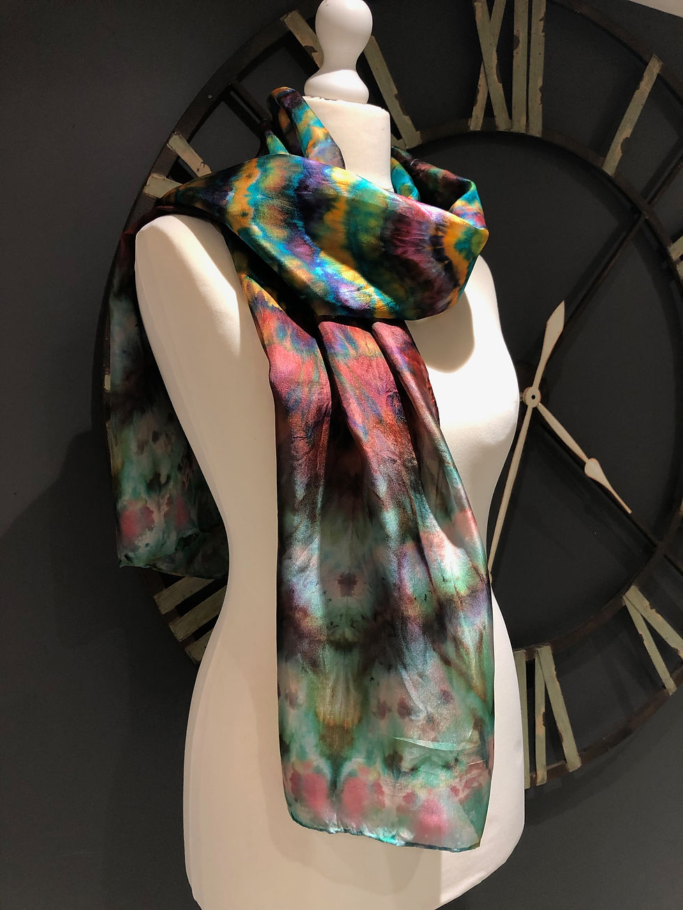 Thumbnail: Crocus Celebrations Hand Painted Pure Silk Scarf ~ One Of A Kind