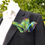 Thumbnail: Large Lavender, Blue and Green Silk Pocket Square ~ Handkerchief