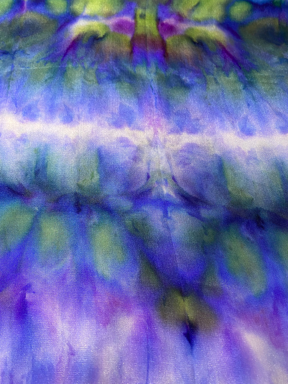 Thumbnail: Marching Muscari  ~ Hand Painted Pure Silk Scarf ~ One Of A Kind