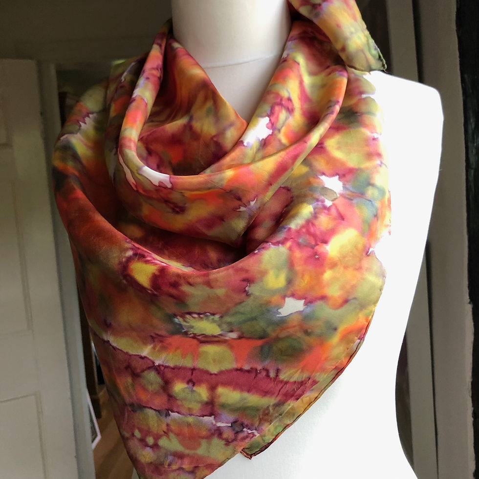 Thumbnail: Russet Bouquet Hand Painted Premium Pure Silk Scarf ~ One Of A Kind