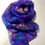 Thumbnail: Purple Pansies Hand Painted Greens Pure Silk Scarf ~ One Of A Kind