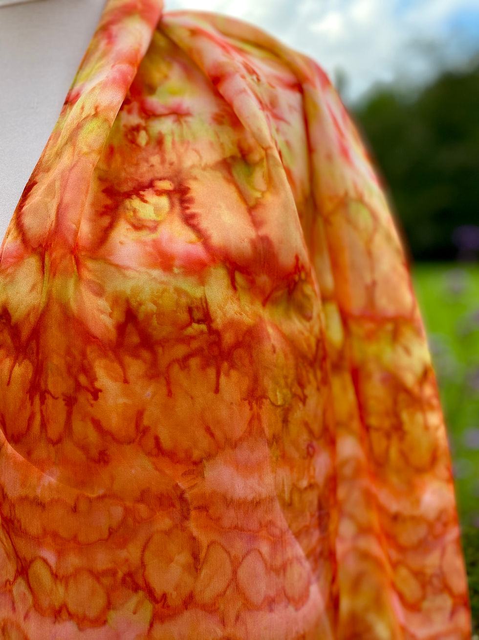 Thumbnail: Tulip Fiesta Hand Painted Pure Silk Scarf ~ One Of A Kind