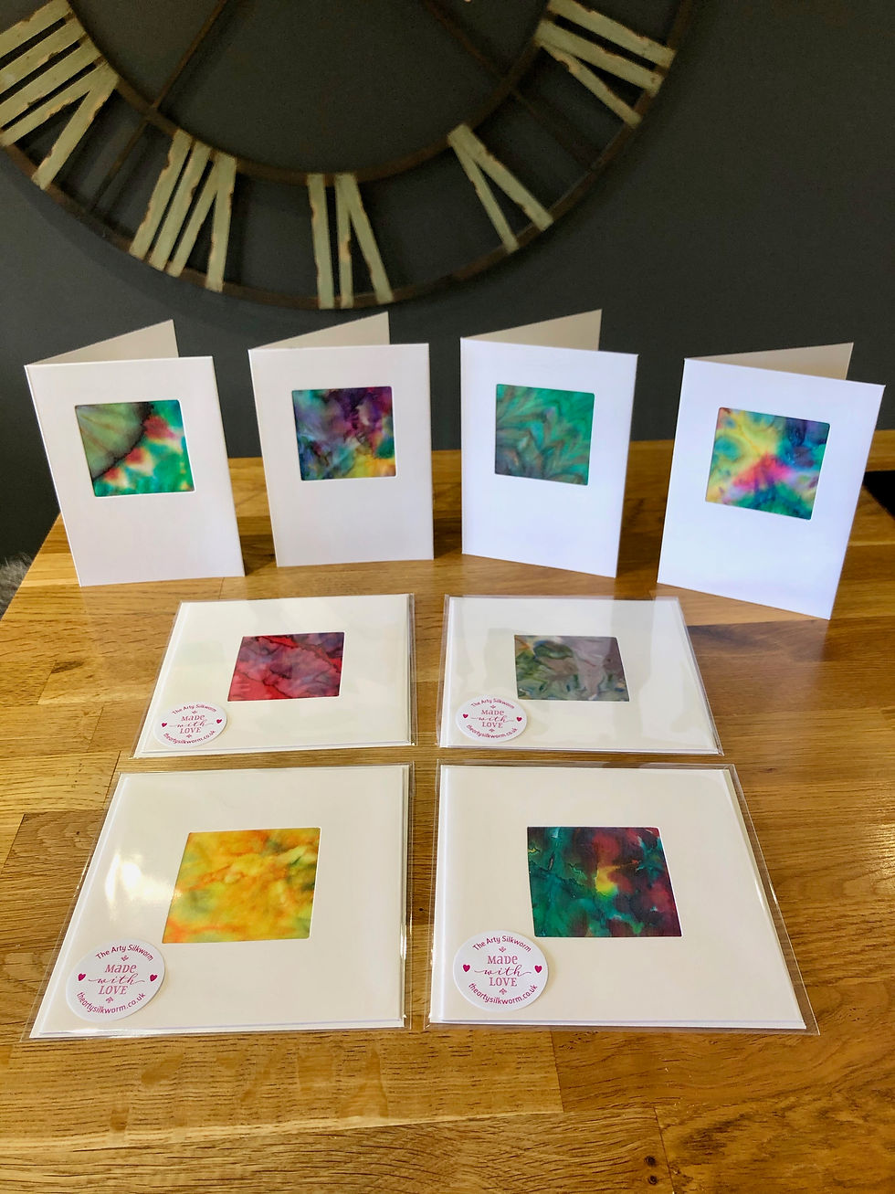 Thumbnail: Hand-made Gorgeous Silk Greetings Cards - Per Card