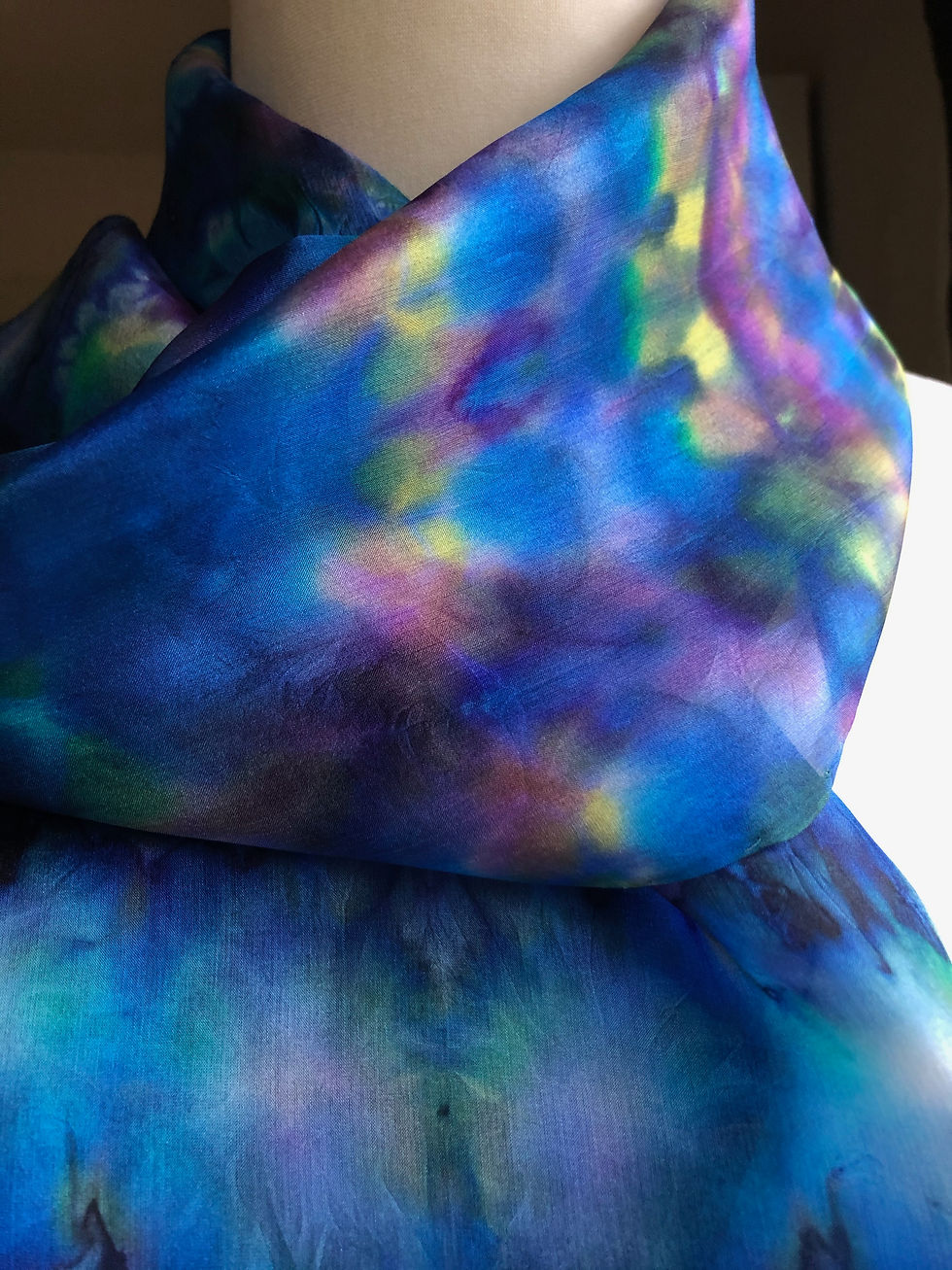 Perfect Primula Hand Painted Pure Silk Scarf ~ One Of A Kind