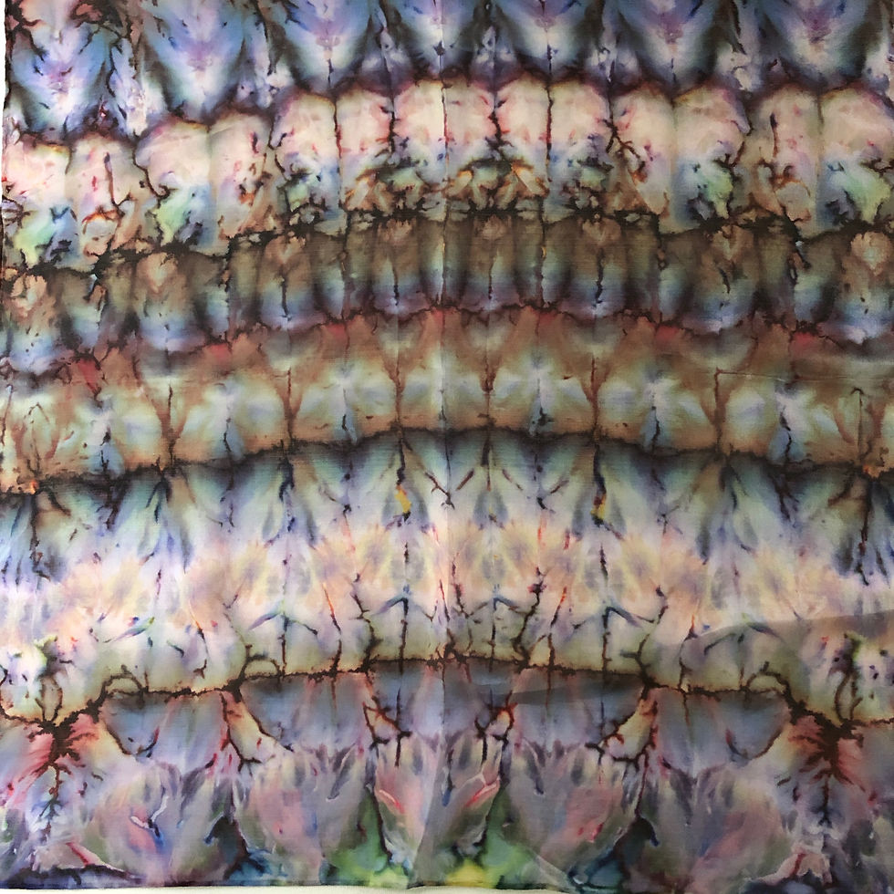 Thumbnail: Large Multi Coloured Silk Pocket Square ~ Handkerchief