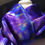 Thumbnail: Purple Pansies Hand Painted Greens Pure Silk Scarf ~ One Of A Kind