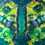 Thumbnail: Large Green, Blue and Yellow Silk Pocket Square ~ Handkerchief