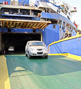 Ro-Ro is a specialized vessel for transporting vehicles and containers in the port and on