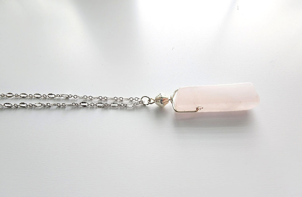 Thumbnail: Pink Quartz Pendant Necklace