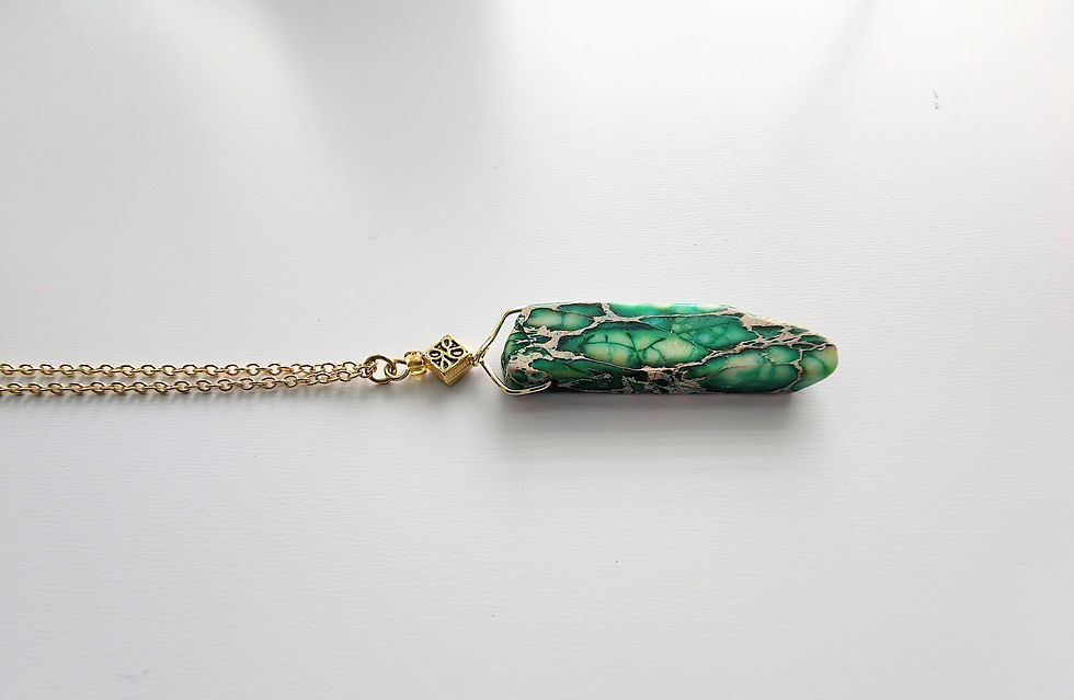 Thumbnail: Green Jasper Pendant Necklace