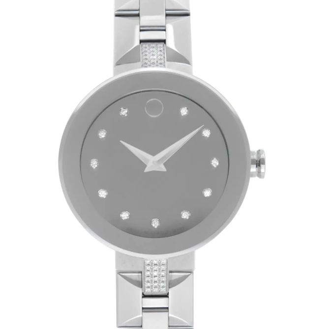 Thumbnail: Movado Sapphire Steel Silver Mirror Ladies Watch
