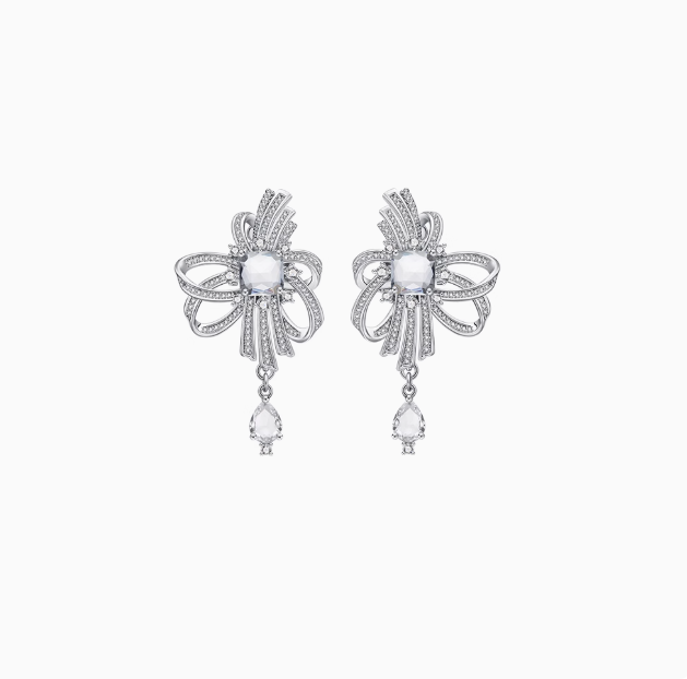 Thumbnail: Mini Crystal Ribbon Earrings