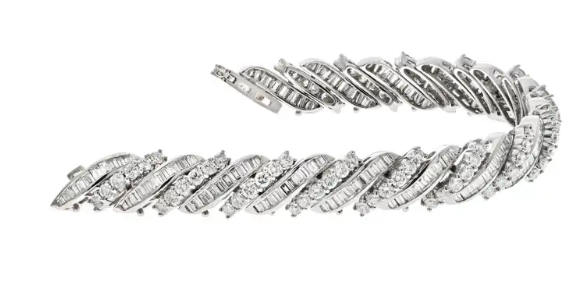 Thumbnail: Mid-Century Round Diamond Bracelet