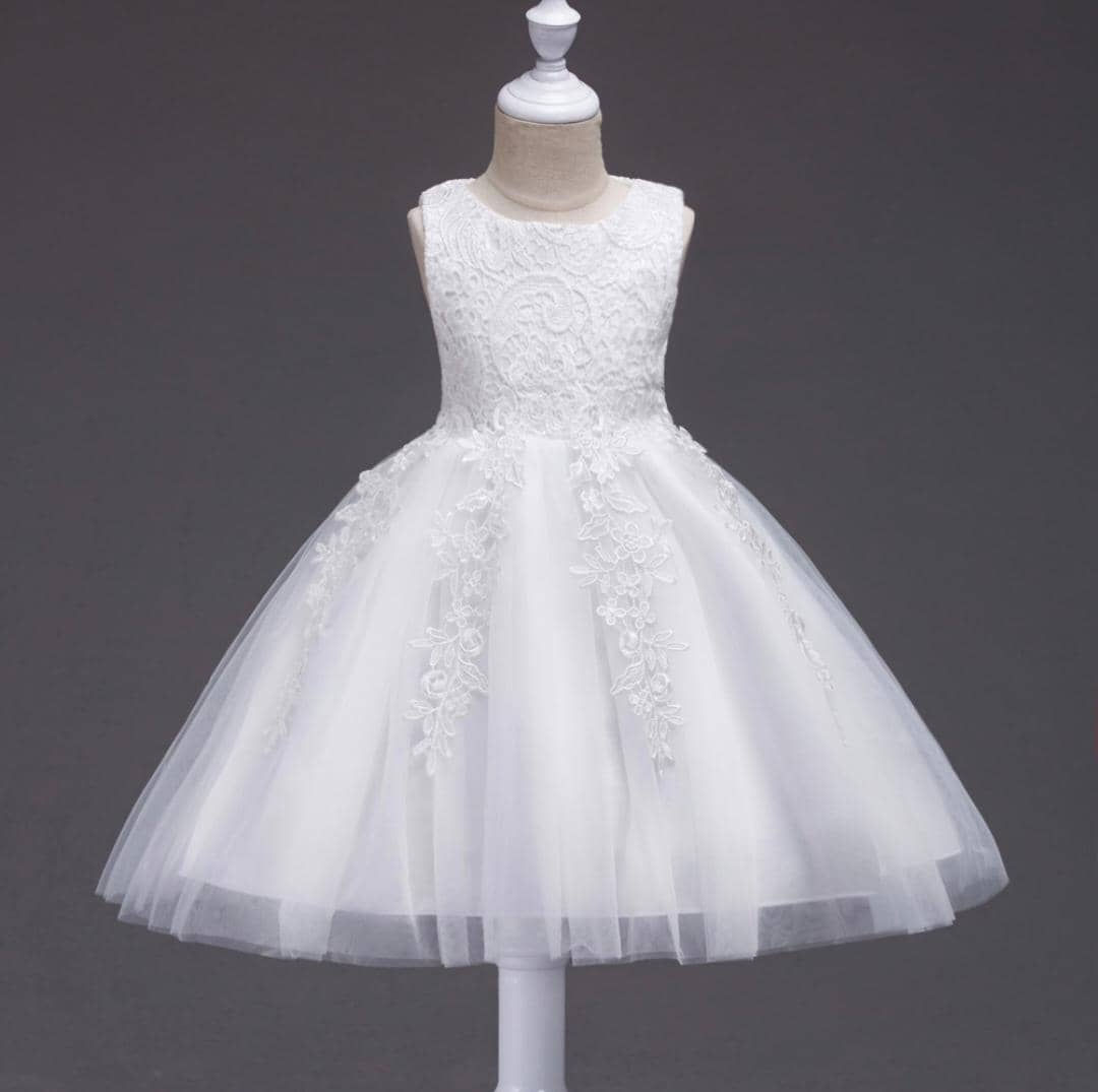 Classic White Lace Tulle Dress