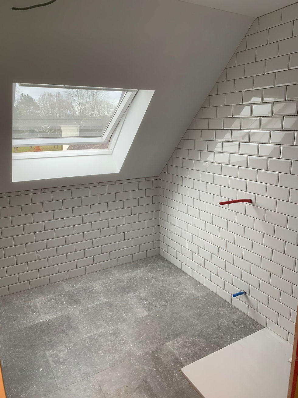 Badkamer vloer en tegelwerken