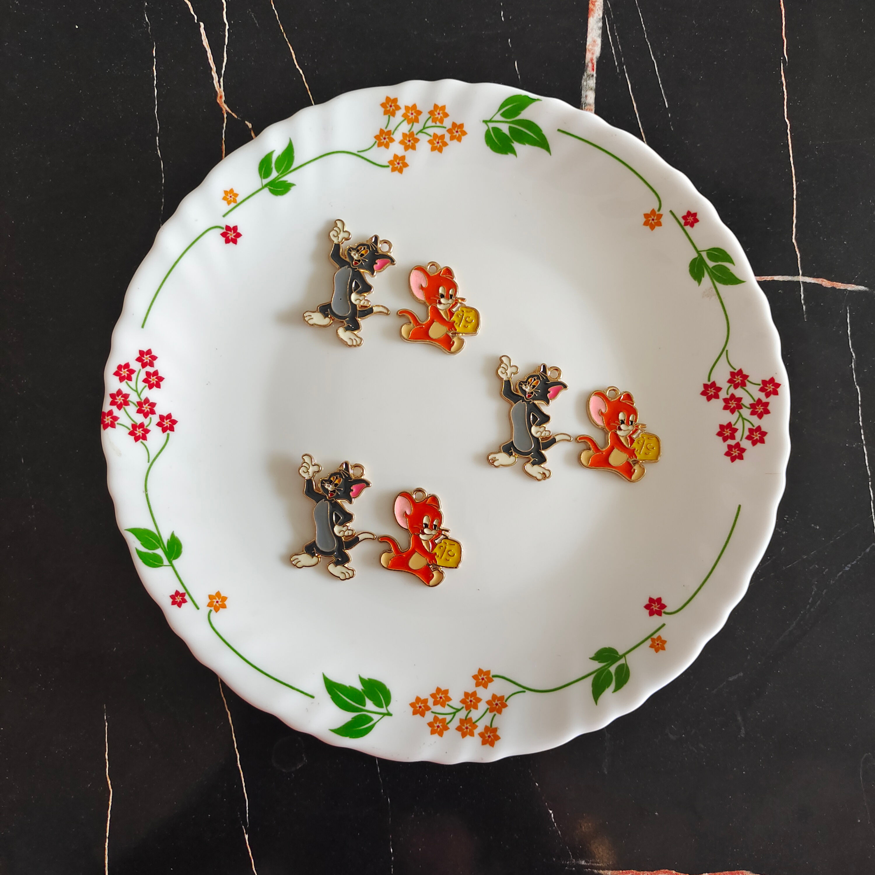 Tom and Jerry with Cheese Charm