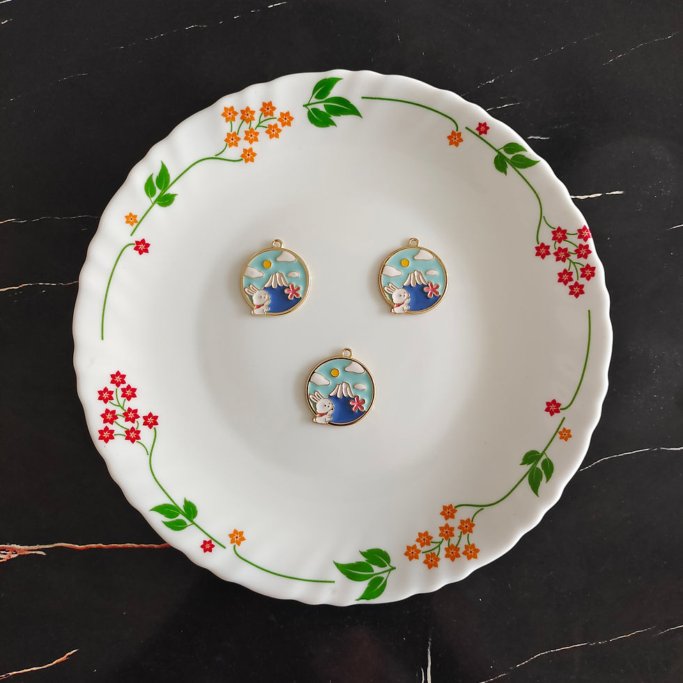 Cute Rabbit Scenery Charm