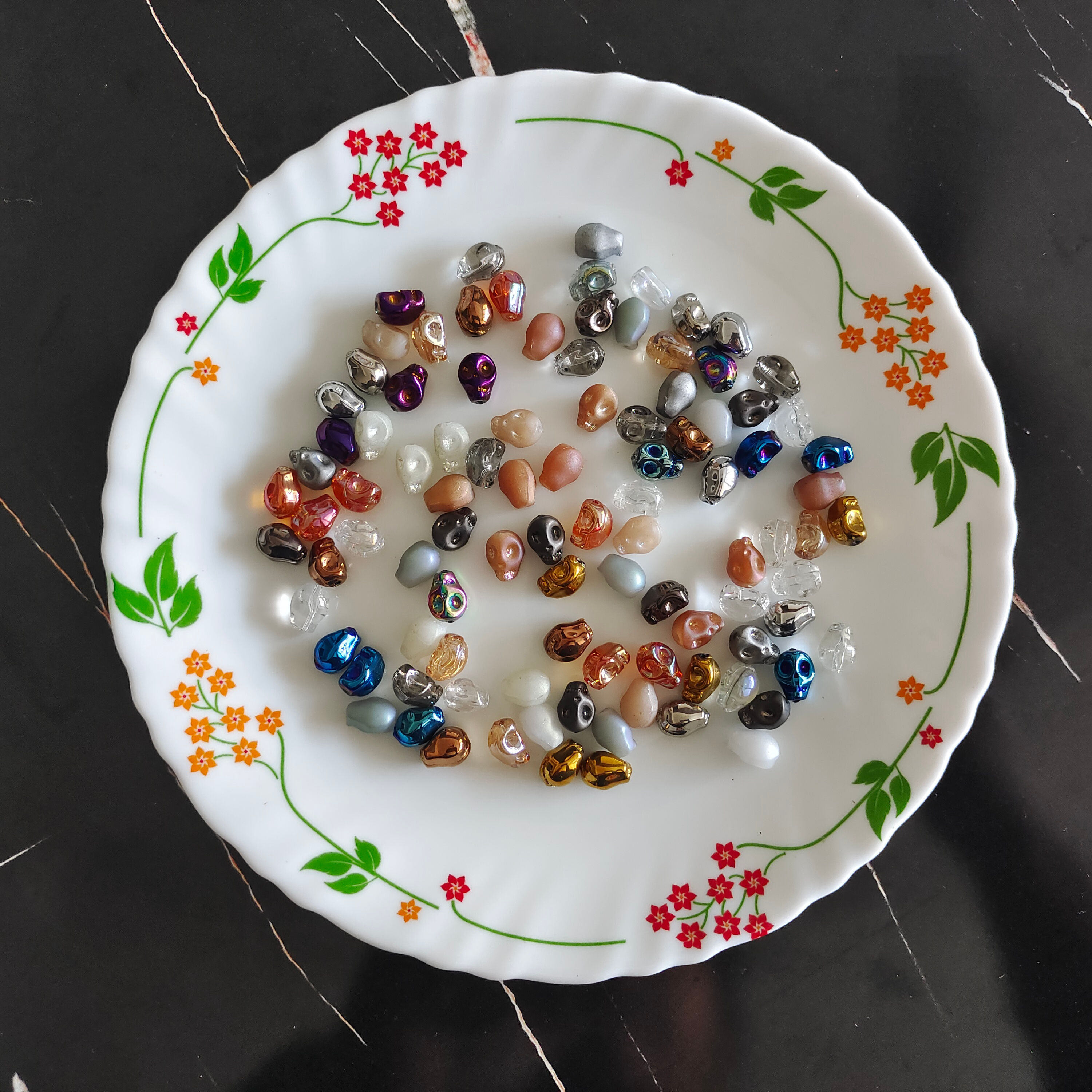 Glass Skull Bead - Multi Colour