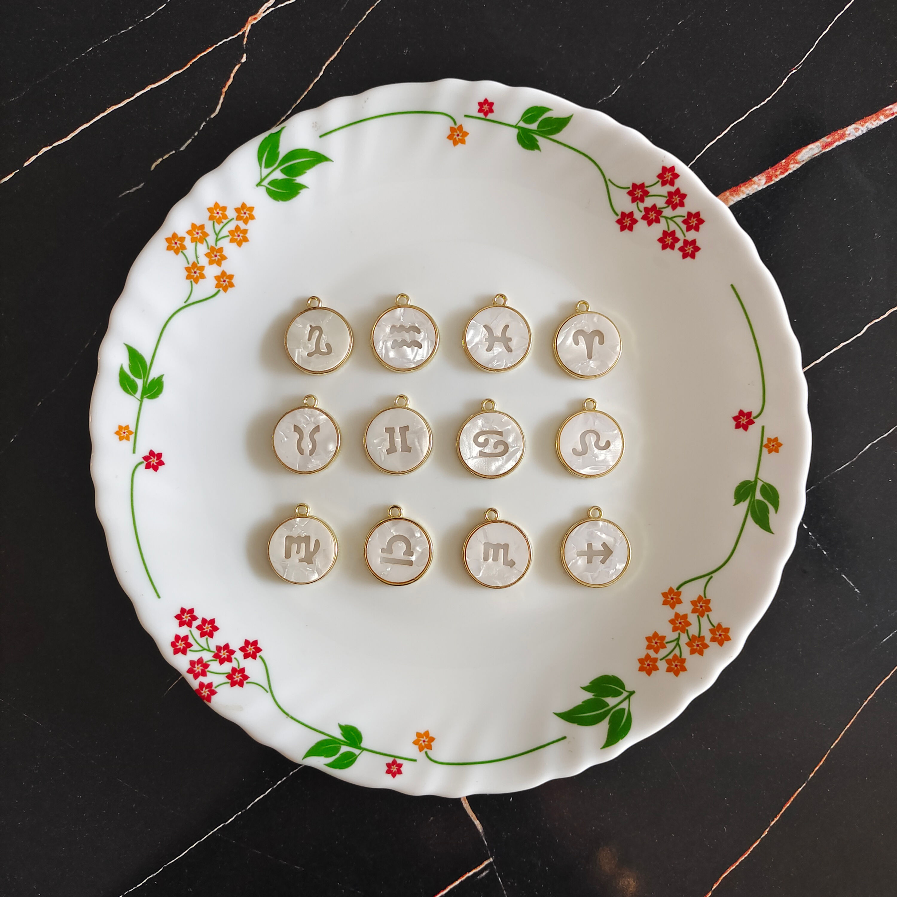 Mother of Pearl Zodiac Charm