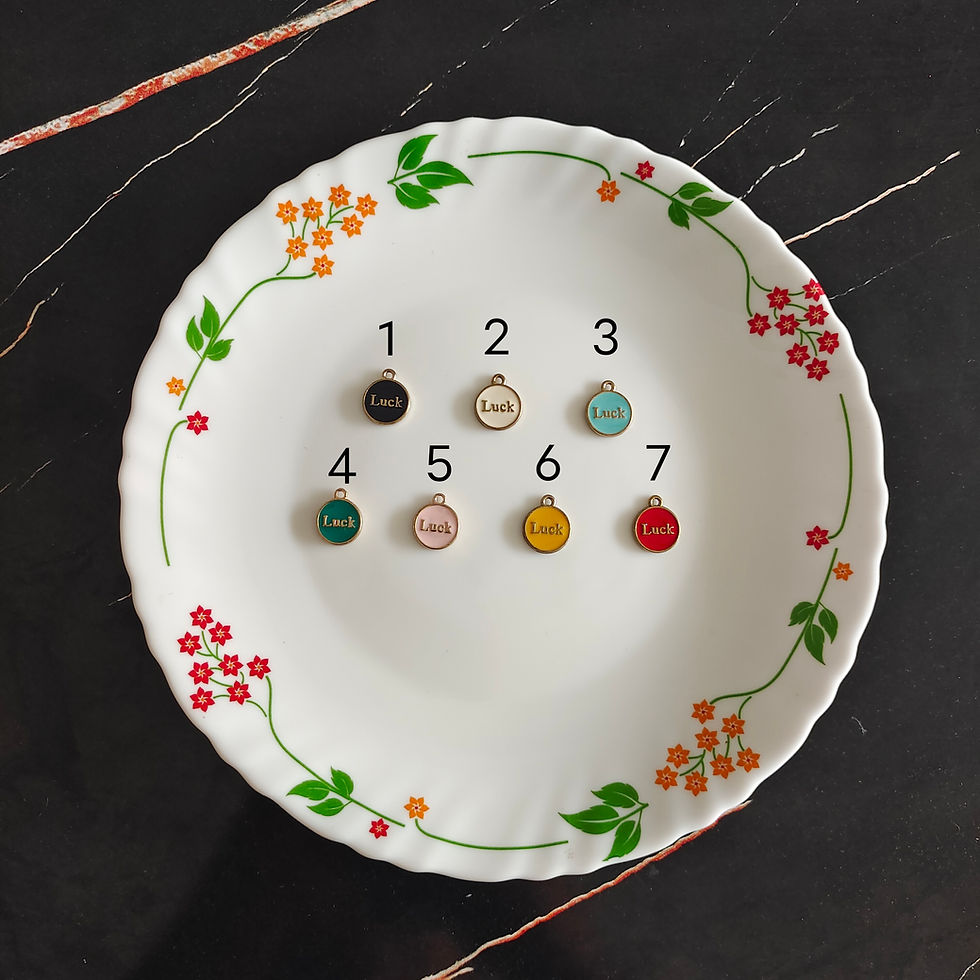 Dual Sided Luck Text Charm