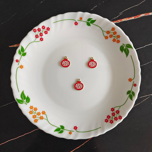 Pomegranate Charm | Enamel Charms India
