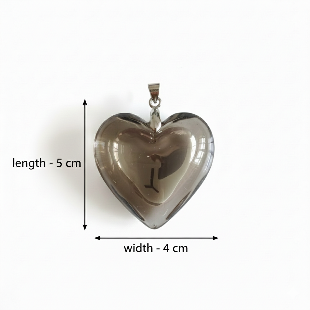 Chunky Black Glass Heart Charm