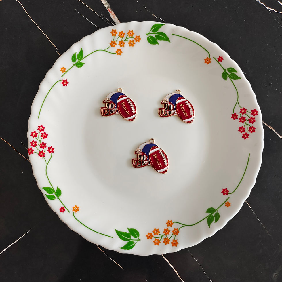 Rugby Ball with Helmet Charm