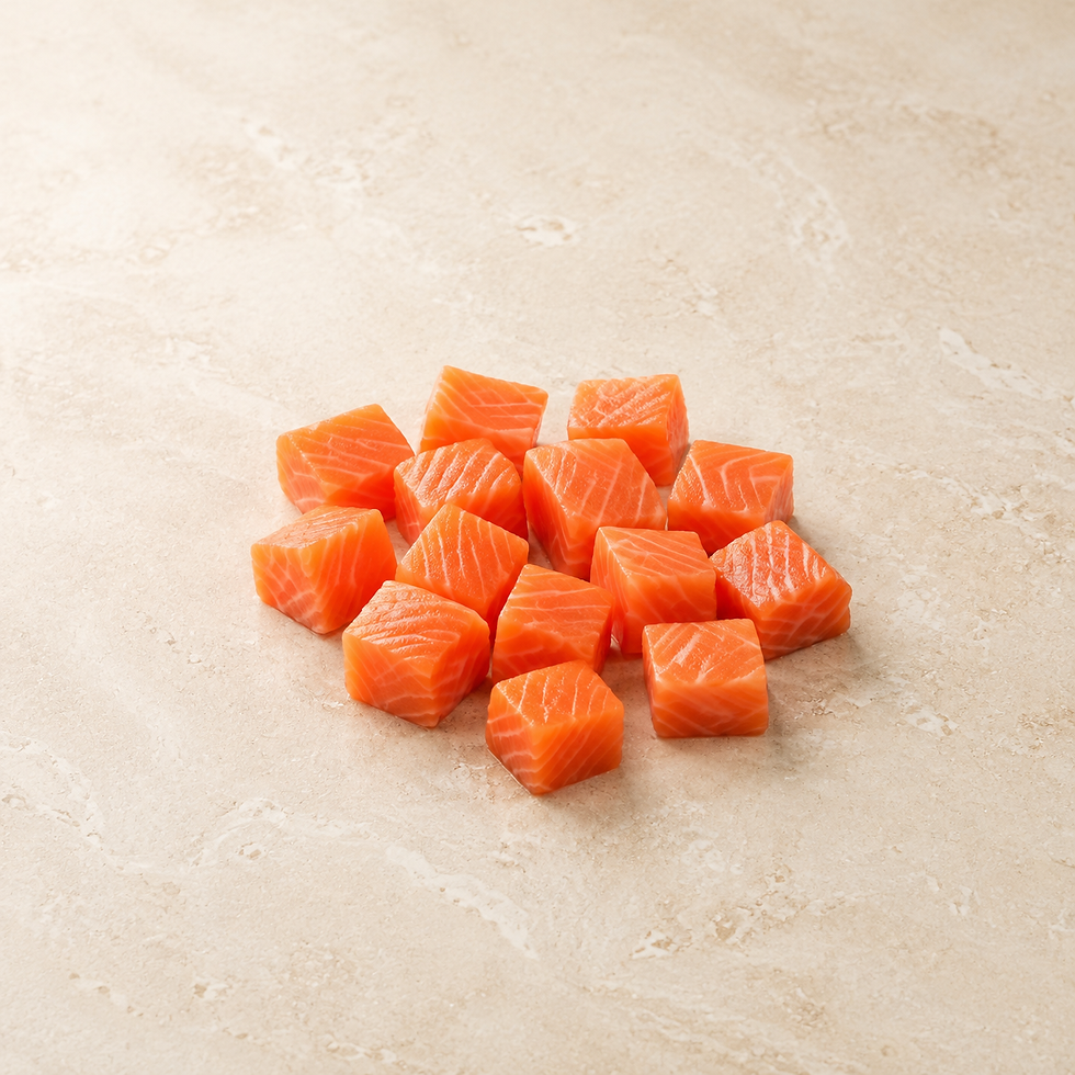 Norindic Seafoods Fresh Salmon Poke Cubes, 100 g