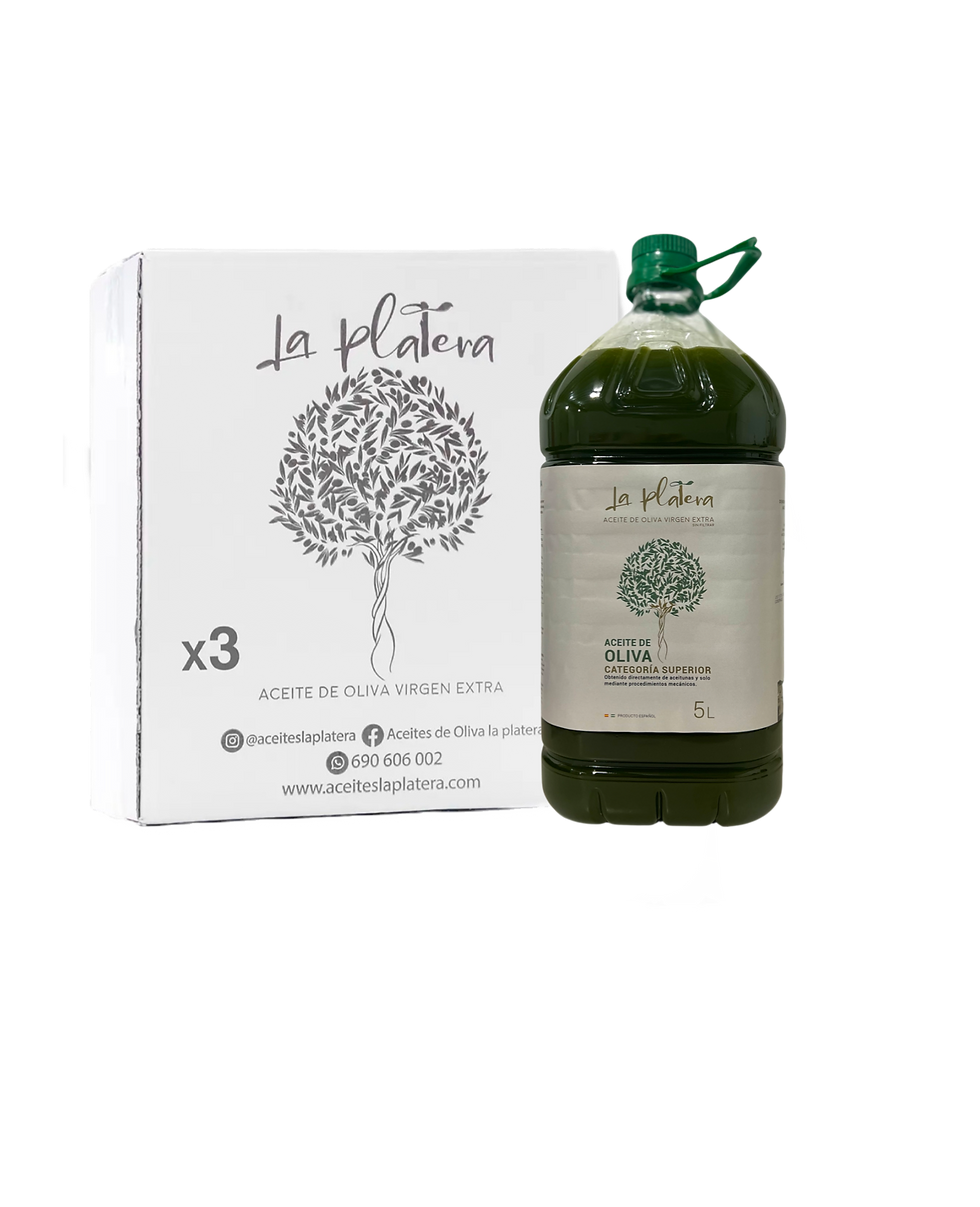¡Pack ahorro! 3 Garrafas 5L Aceite Oliva Virgen Extra SIN FILTRAR (Coupage)