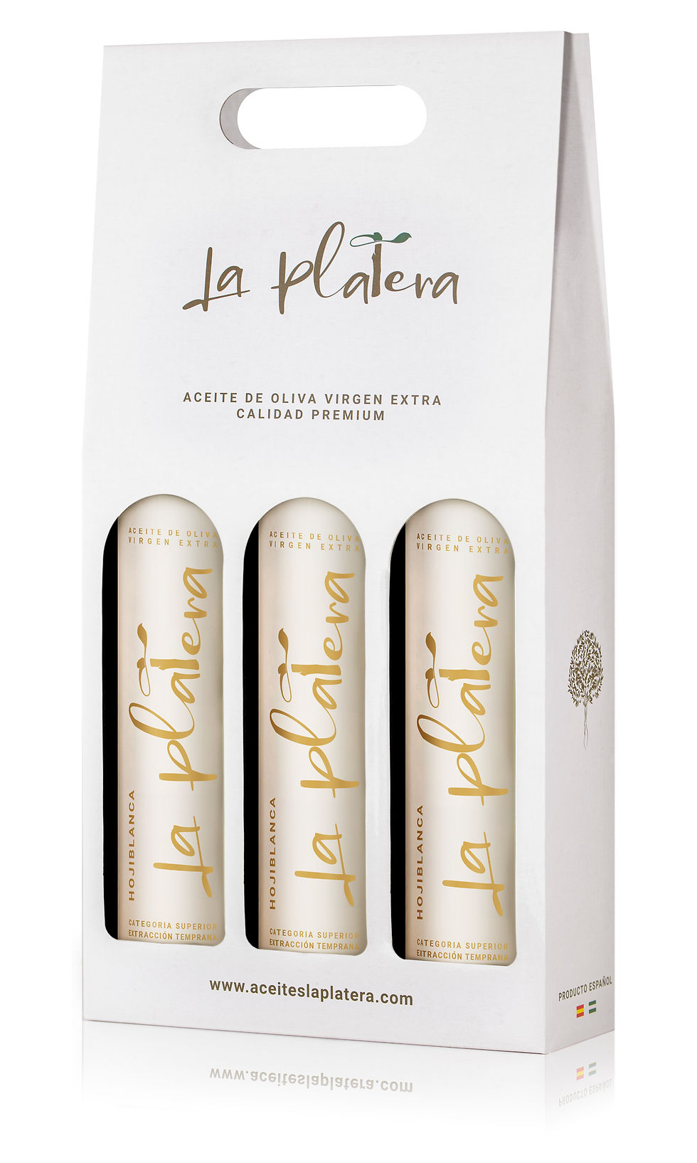 Estuche 3 Botellas 500mL Premium Aceite de Oliva Virgen Extra Hojiblanca