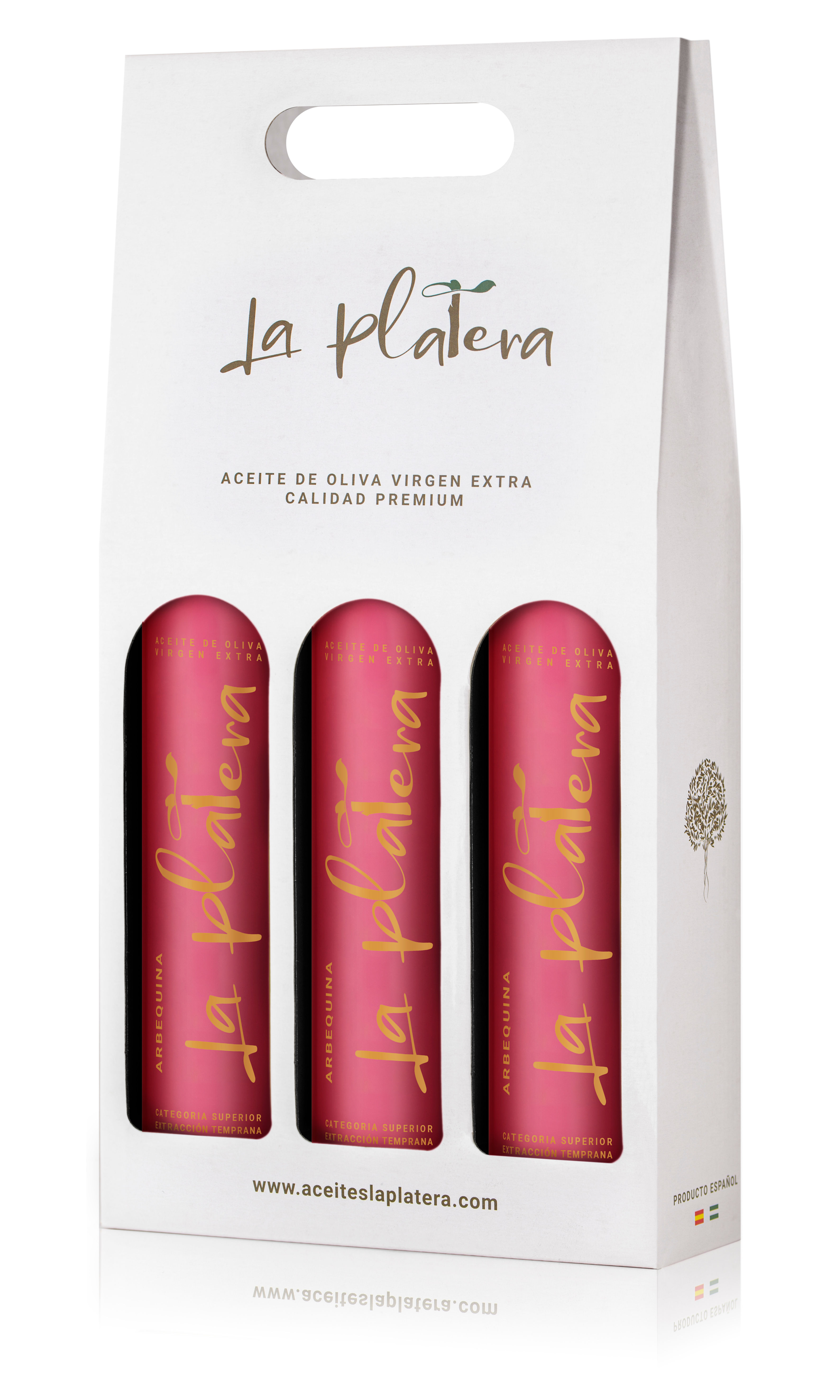 Estuche 3 Botellas 500mL Premium Aceite de Oliva Virgen Extra Arbequina