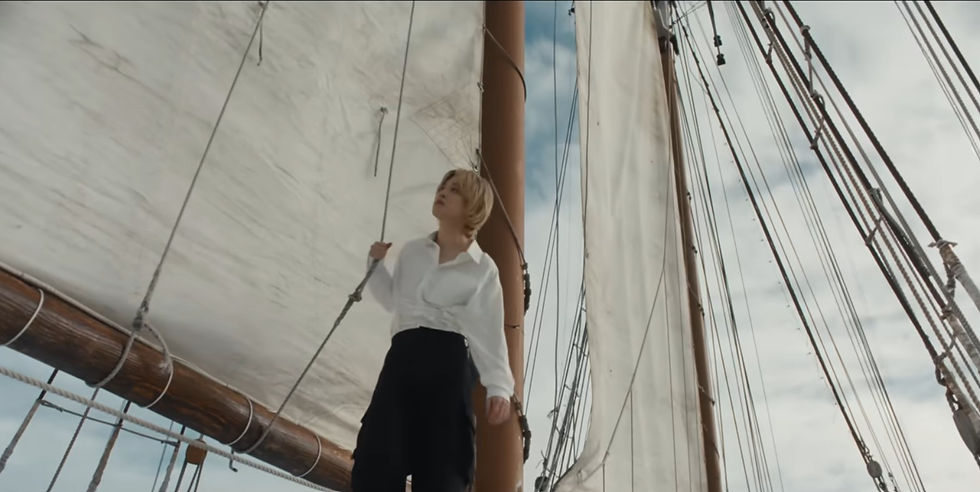 Jimin. Screenshot from the "SWIM" MV / Hybe Labels