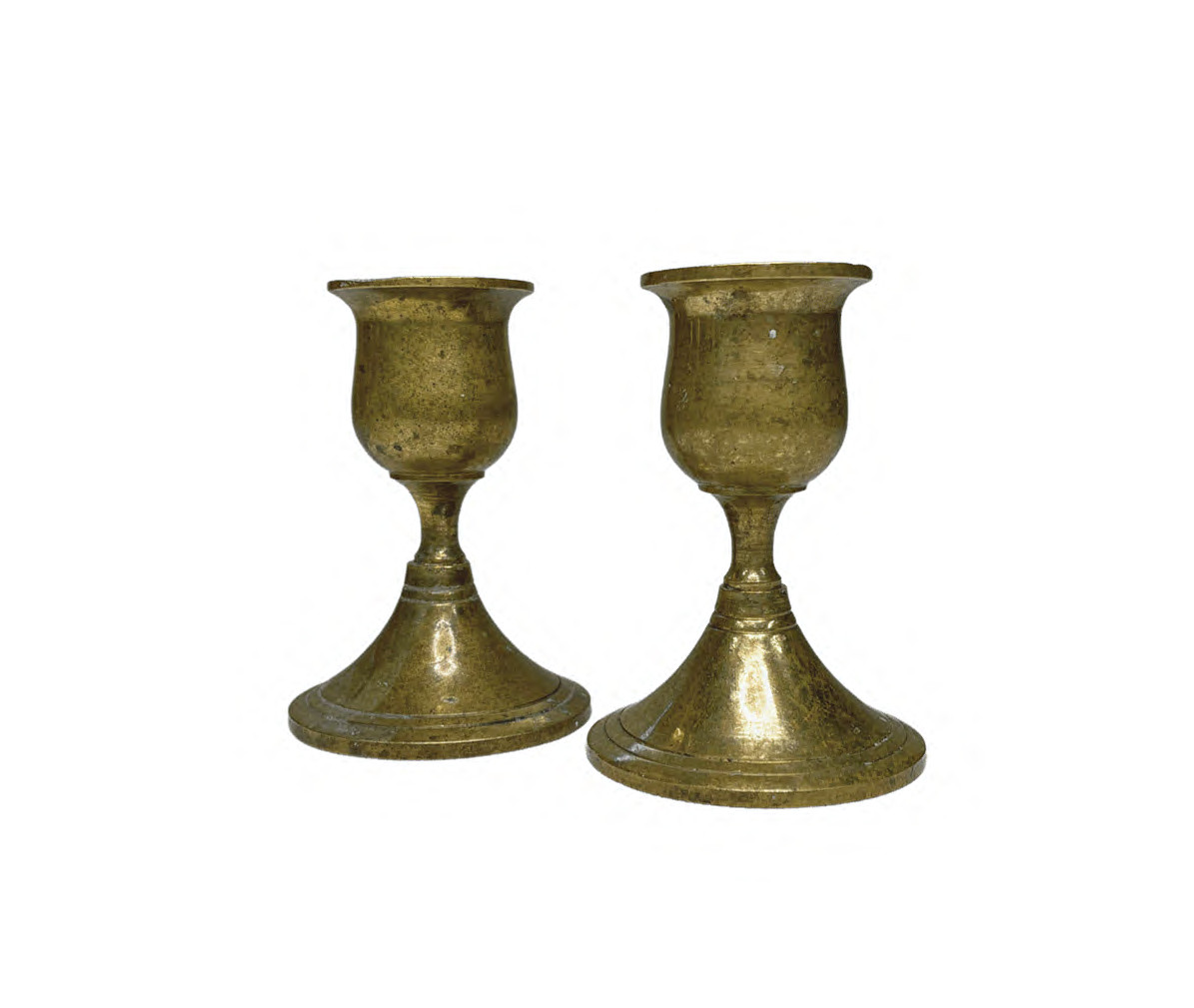 Short Brass Dinner Candle Holders