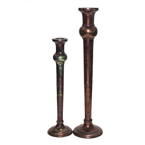 Copper Metal Candle Holder Small