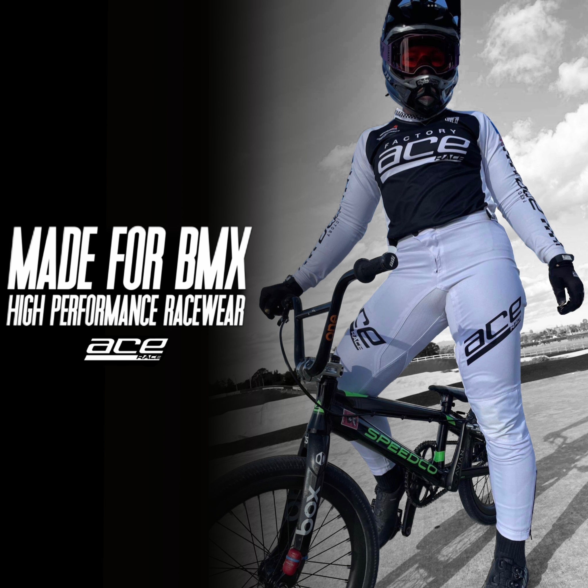 Adrenaline Stretch Racepants Adult -  White/Black Logos