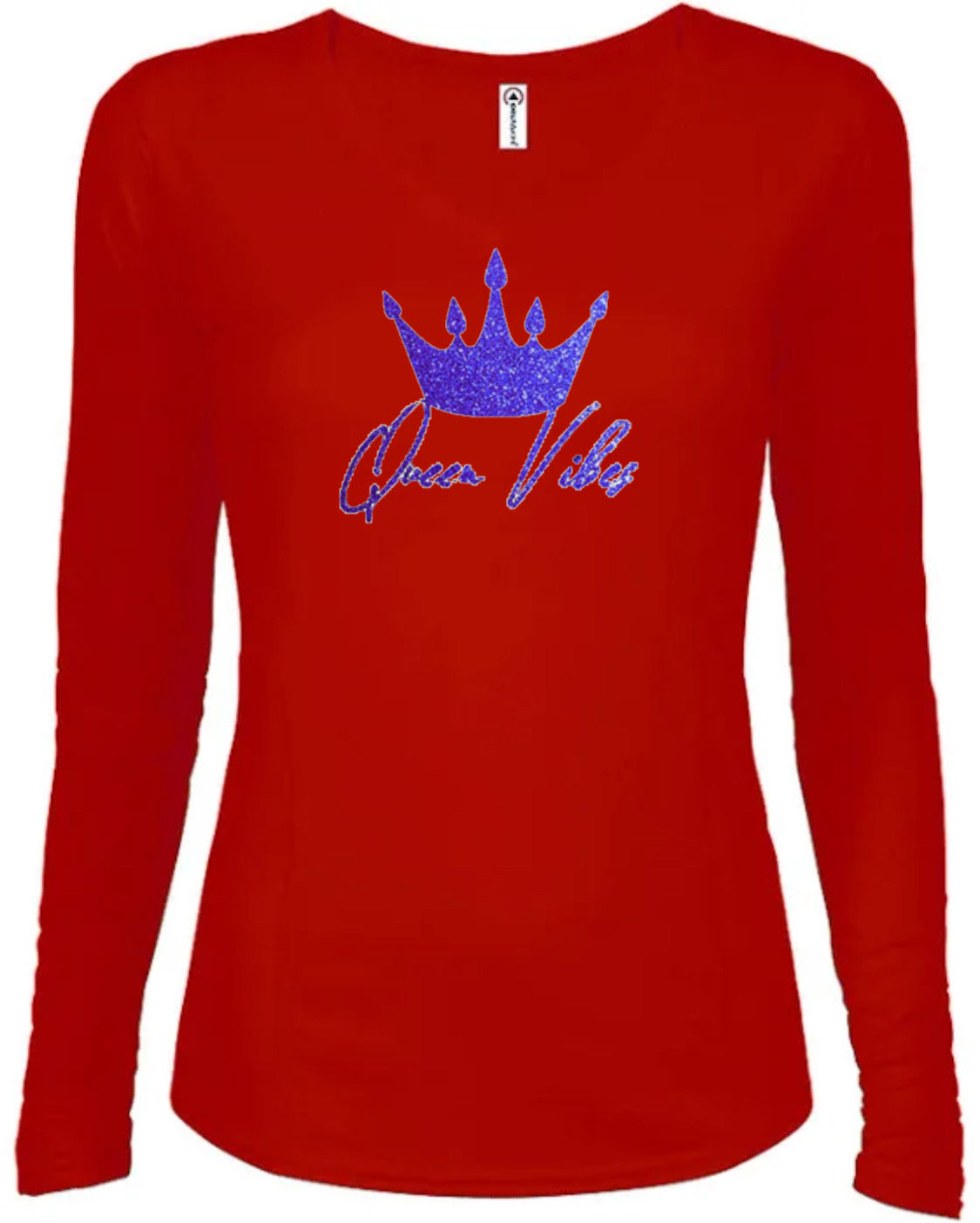 Women's adult Red/Blue long sleeve tees shirt size xl to 4xl design #474w