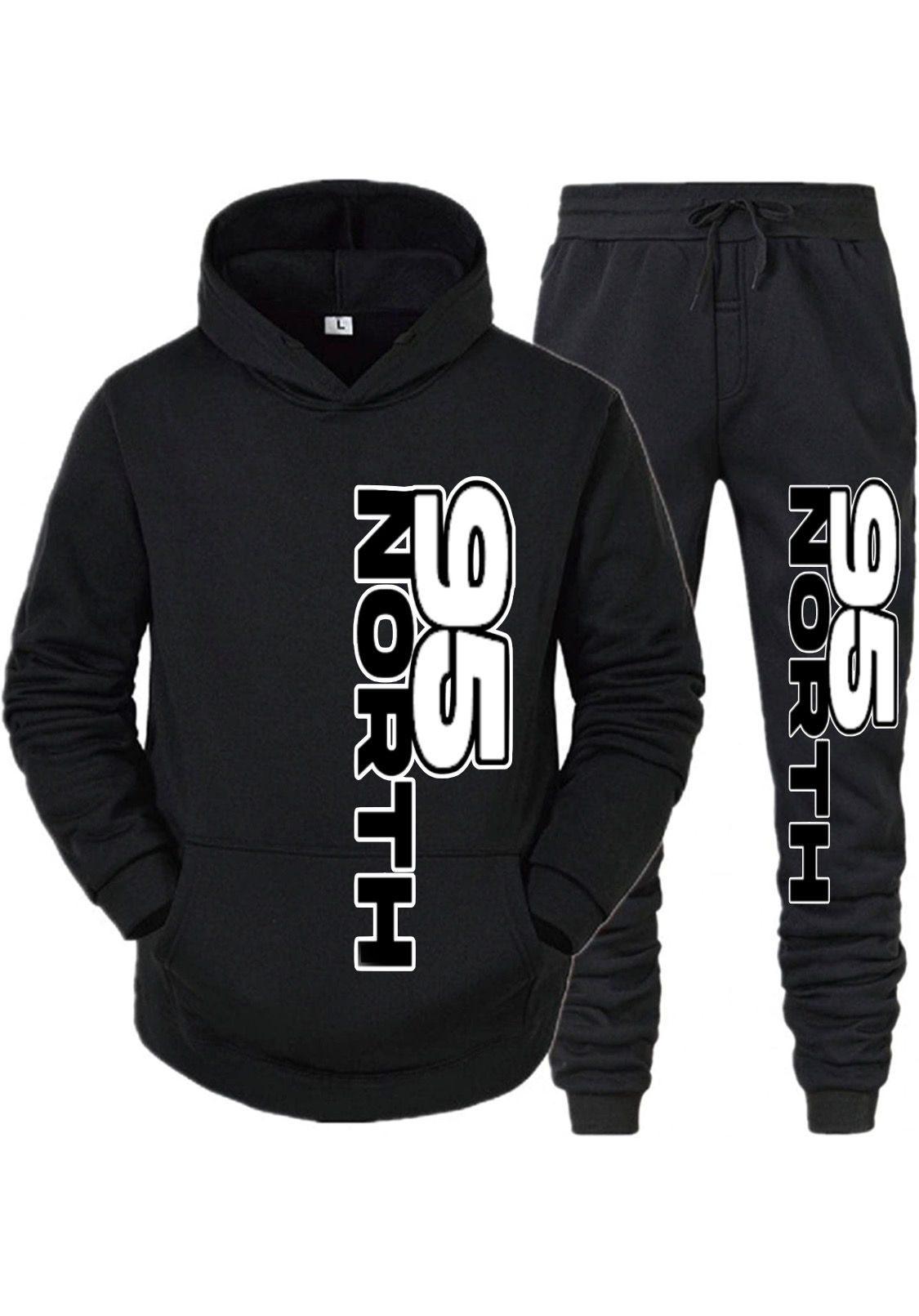  Men’s Hoodie Sweatpants set blk xl to 4xl 406